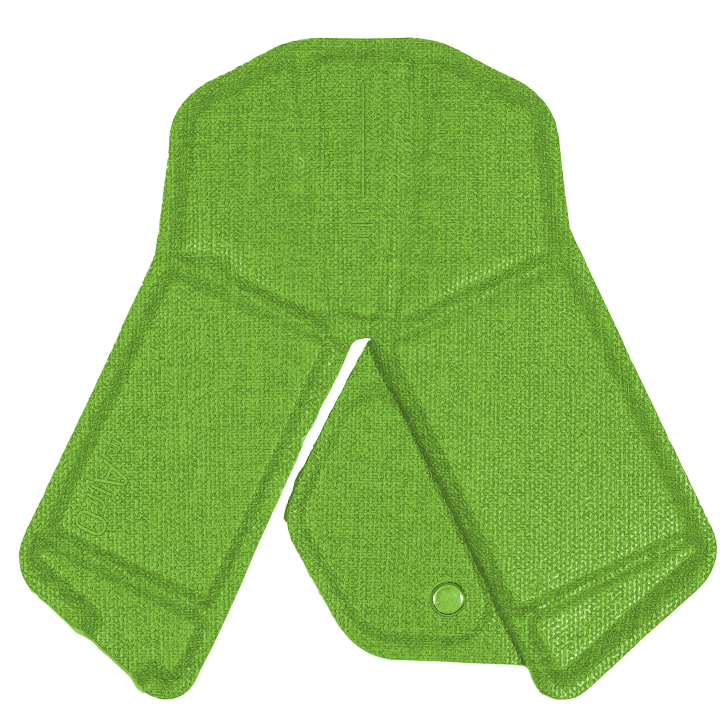 黄緑色のOriMouse、展開された状態で平面投影された画像