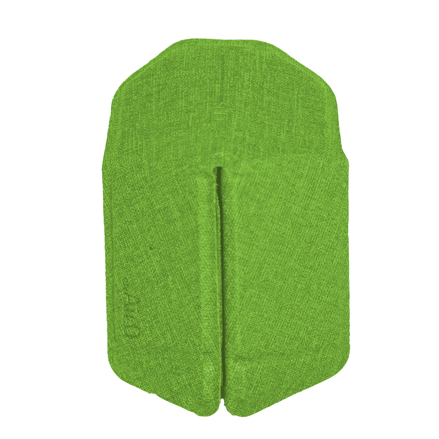 黄緑色のOriMouse、展開された状態で平面投影された画像